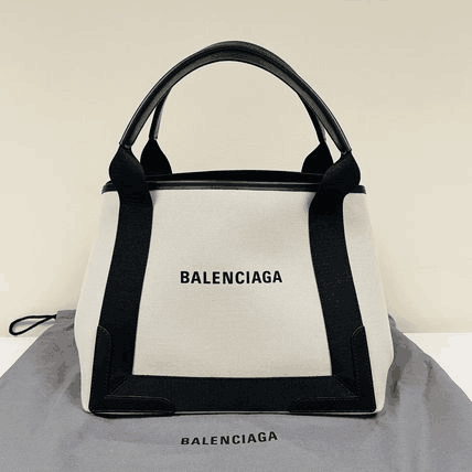 新作★Balenciaga★NAVY ロゴ SMALL CABAS トートバッグ (S)